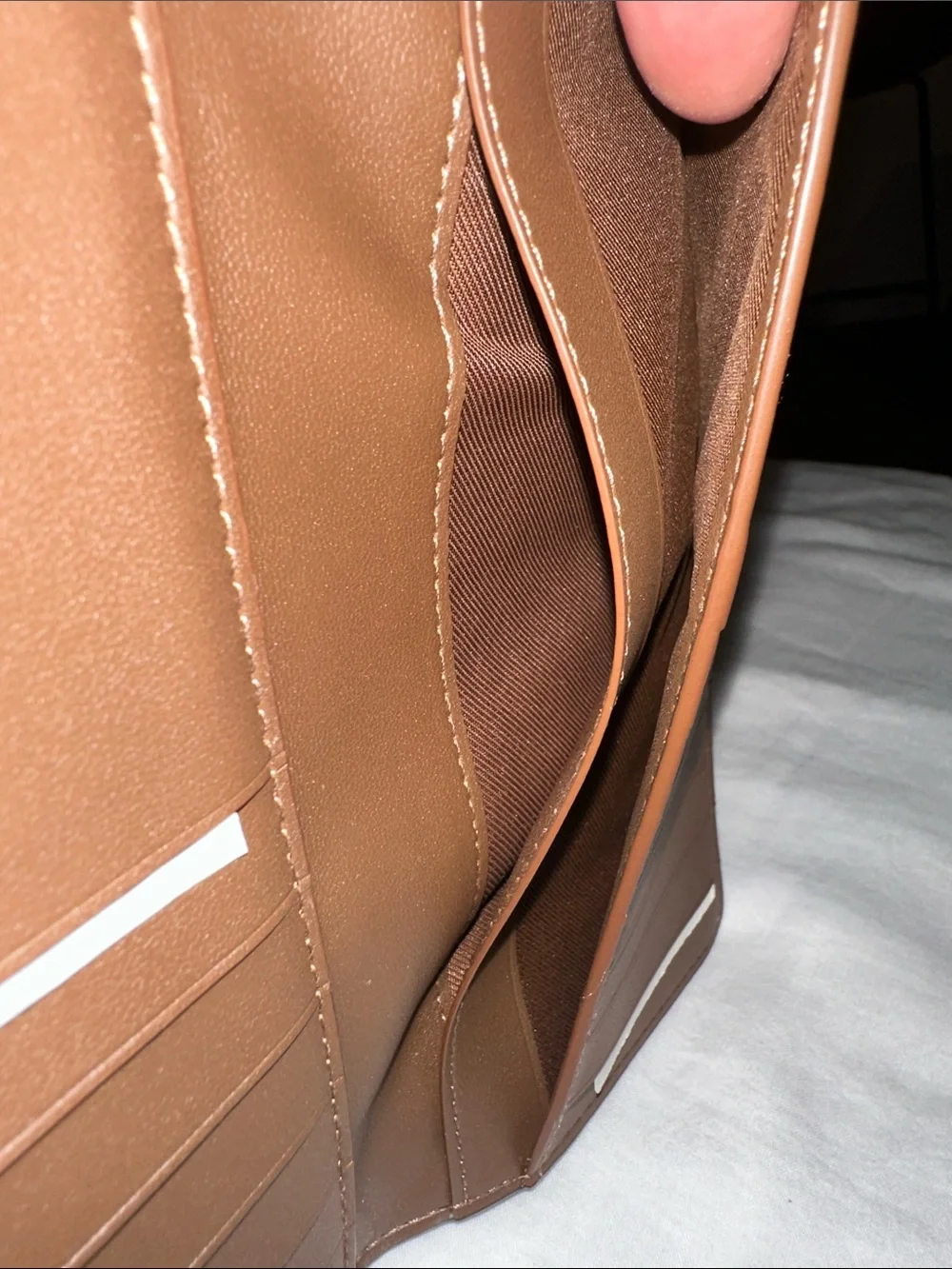Coach Brown Signature Canvas Wallet with Tan Leather Flap